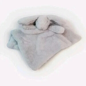 Baby Lovey Security Blanket Gray Bunny 14.5x14.5 Bles Blankie Grey Lovie Fleece